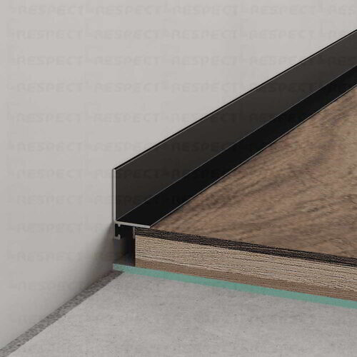 Микроплинтус L-образный Respect 7754 черный RAL 9005